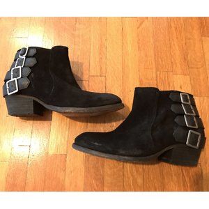 H by Hudson ENCKE Black Suede Buckle EU 37/US 6.0